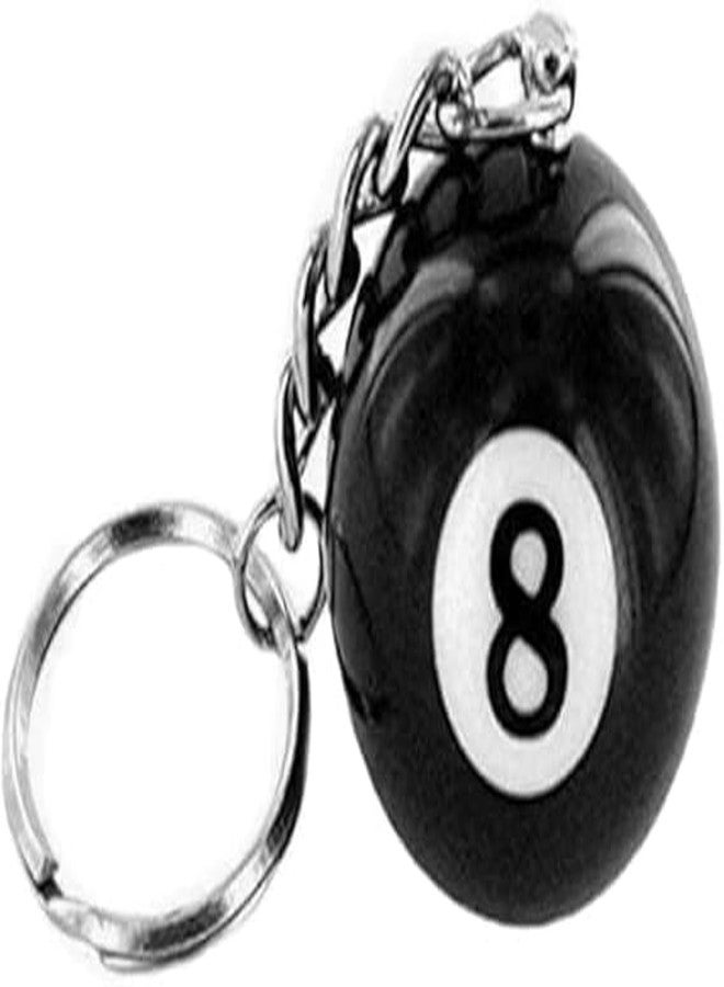 Kryoflare Black Creative Number Eight Billiard Key Chain, Pendant Car Key Ring Accessories, Keyrings Pendant Decorative Small Creative Key Chai - Image 1